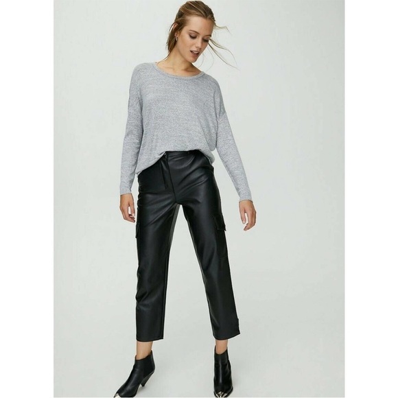 Aritzia Wilfred Free Arizona Heathered grey Jersey long sleeve top NWOT SIZE S - Picture 3 of 9